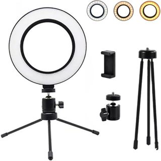 Luz e Iluminador Ring Light 6 Polegadas 36 Led Usb Led Misto Mesa + Tripé + Suporte p/ Celular