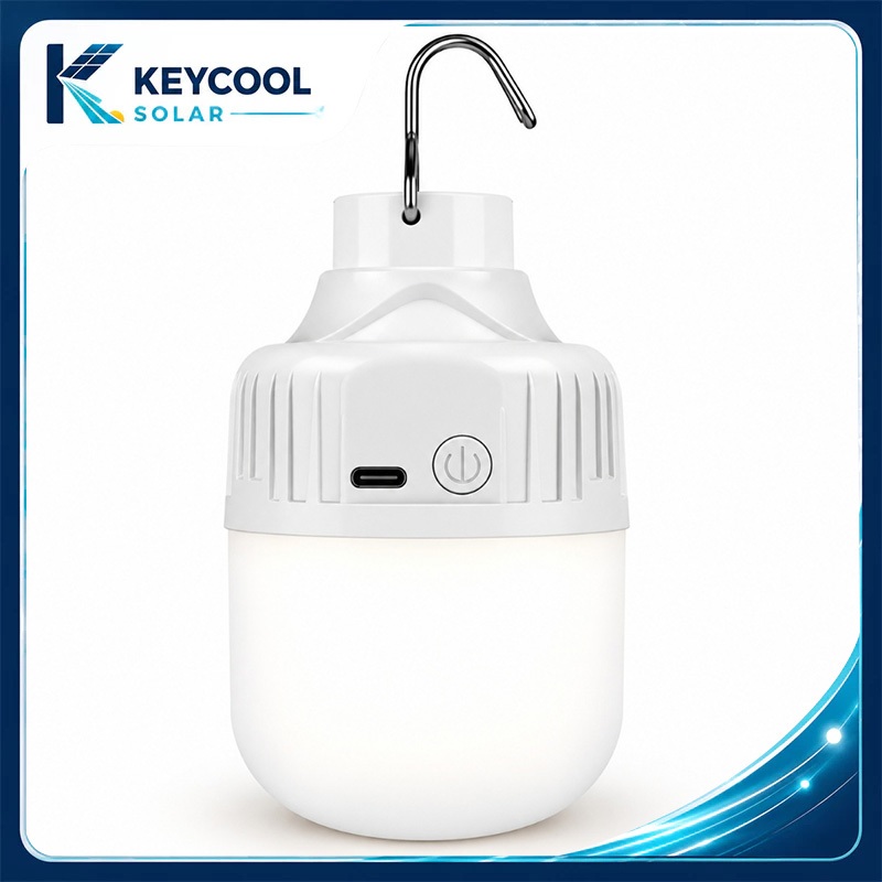 Keycool 1500W Lâmpada LED Camping Recarregável Type-C 3 Modos IP67 Portátil com Gancho para Emergência, Pesca e Barraca
