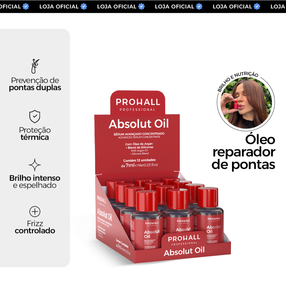 Óleo Reparador de Pontas Serum Absolut Oil Caixa Com 12 x 7ml