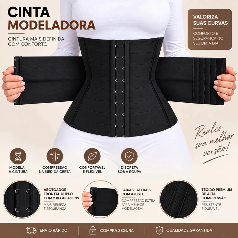 Cinta Modeladora Elastique Feminina Treinador de Cintura Modelagem Corporal