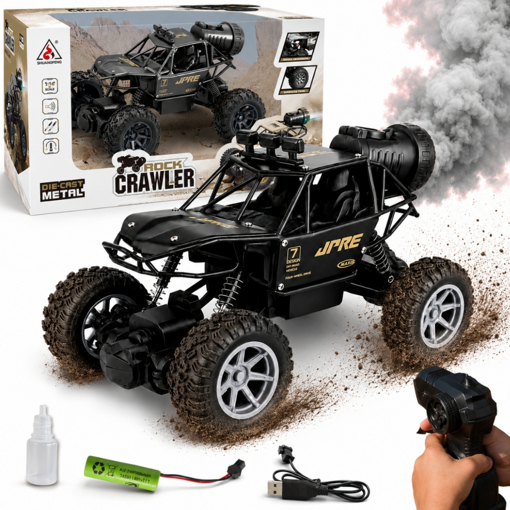 Carrinho Controle Remoto 4x4 Off Road Recarregável Rock Crawler Criança