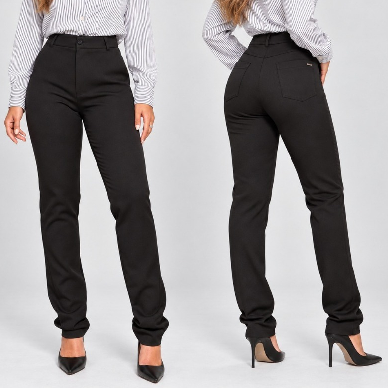 Calça Feminina Social Alfaiataria Confortável Leve Cintura Alta com bolsos