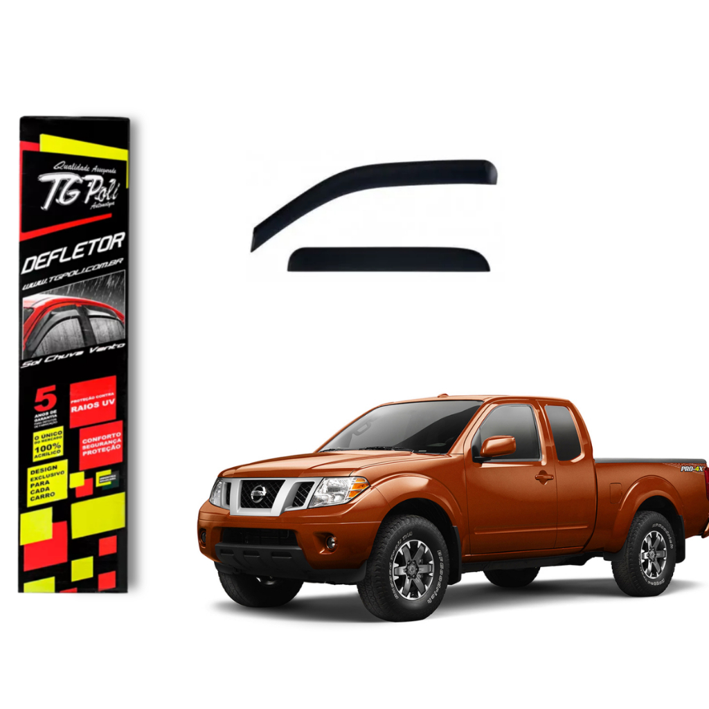 Calha de Chuva Nissan Frontier 2008 a 2016 4 portas TG Poli Defletor Portas Protetor Janelas Fumê