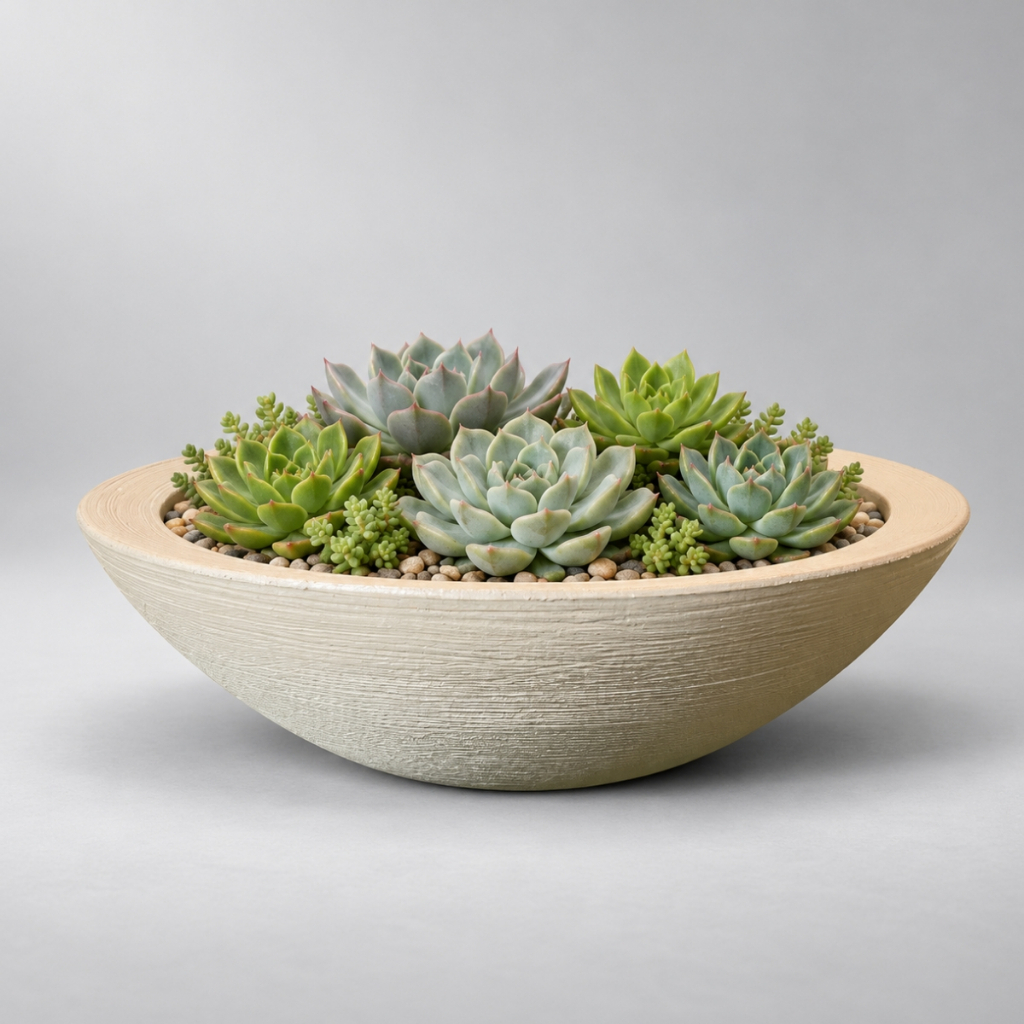 Vaso Decorativo Polietileno para Plantas Bacia Medidas 16x50x20cm
