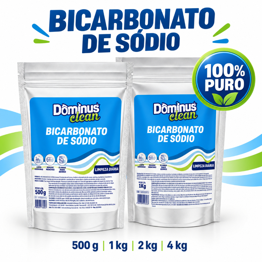 Bicarbonato de Sódio 100% Puro Limpeza 500g 1kg 2kg 4kg