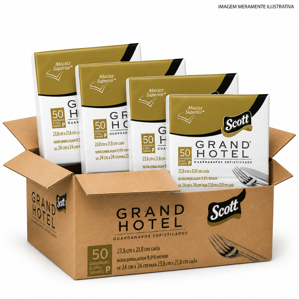 Kit Guardanapo scott Gran Hotel Folha dupla 200 Unidades - Tam P