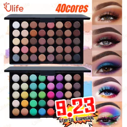 Paleta de Sombras com 40 Cores - Acabamento Matte e Shimmer, Alta Pigmentação, Efeito Esfumado e Longa Duração-UF