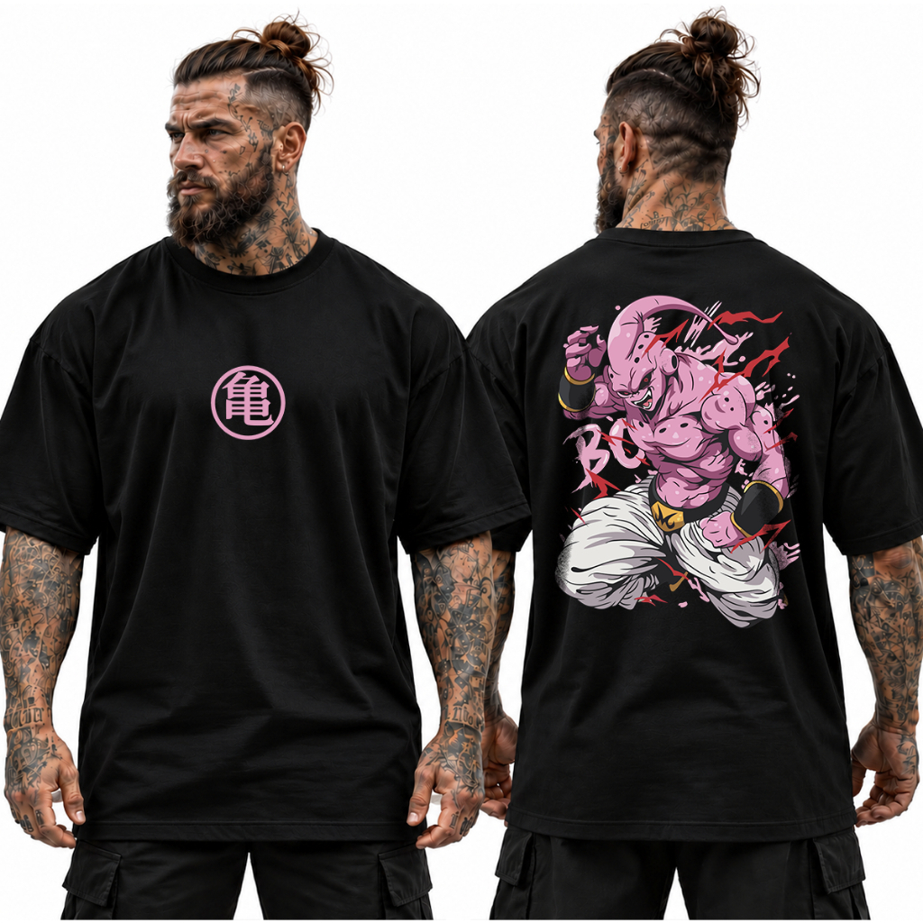 Camiseta Camisa Oversized Majin Boo Musculação Grande Algodão Streetwear Treino Academia