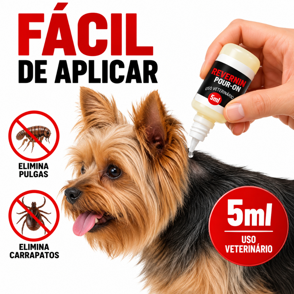 1 a 3 uni Antipulgas e Carrapatos Revernim Pour-On para Cães e Gatos 5ml - Fipronil Pipeta Gotas Pescoço — imagem 2 de 2