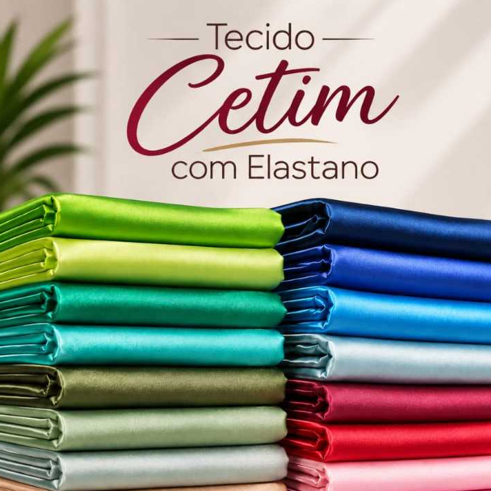 Tecido Cetim com Elastano 1 ou 2 Metros Várias Cores para Vestido de Festa Saia Blusa Robe Noiva e Costura Criativa