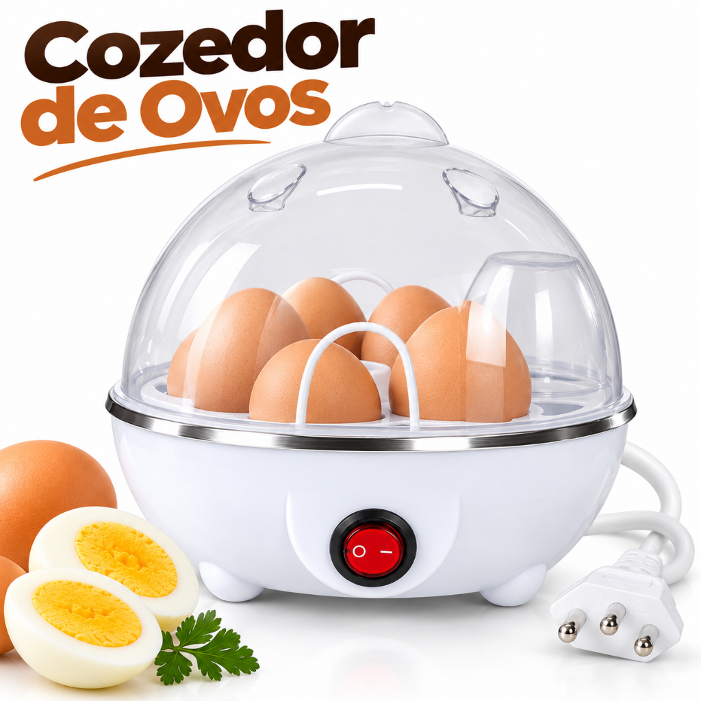 Cozedor de Ovos e Legumes Elétrico a Vapor 350W Bene Casa Portátil 7 Ovos 110V ou 220V
