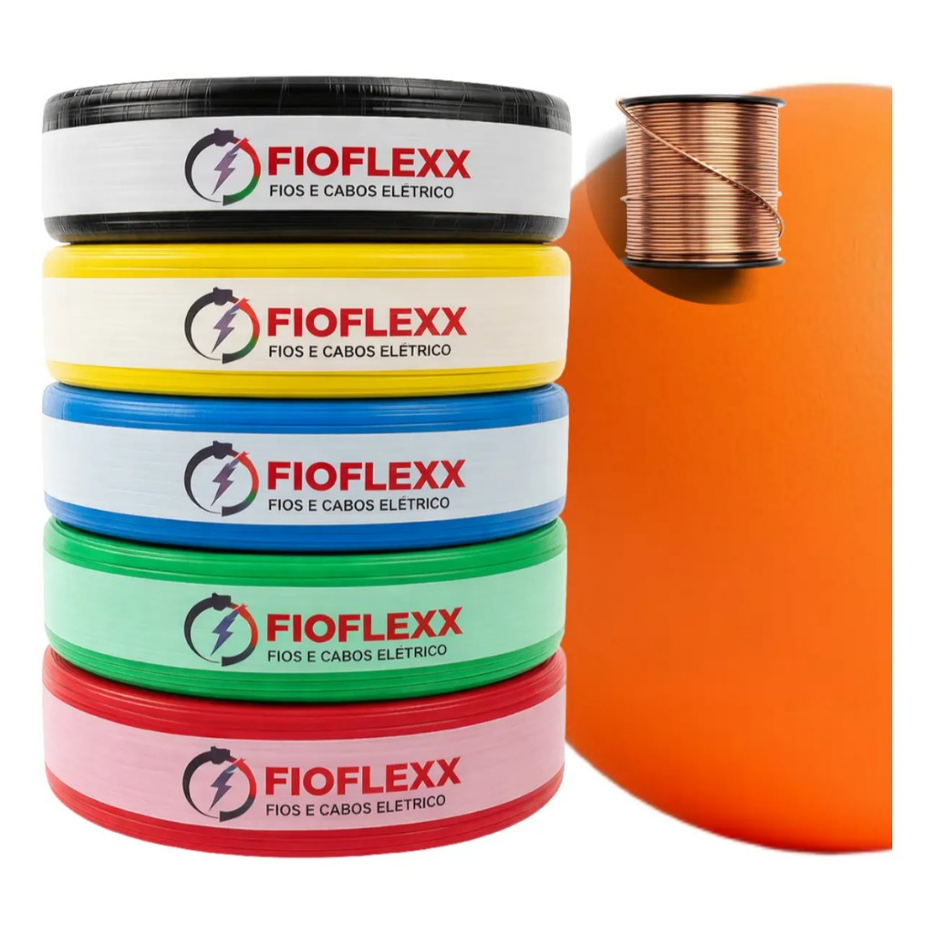 Fio Elétrico Cabo Flexível 4mm 100 Metros Cabo Flexivel 4 mm Rolo 100Mts Cabo 4 Milimetros