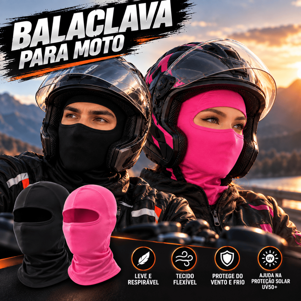 Touca Ninja Balaclava Térmica Moto Ciclismo Proteção Frio Vento Extremo Inverno Masculina Feminina Confortável