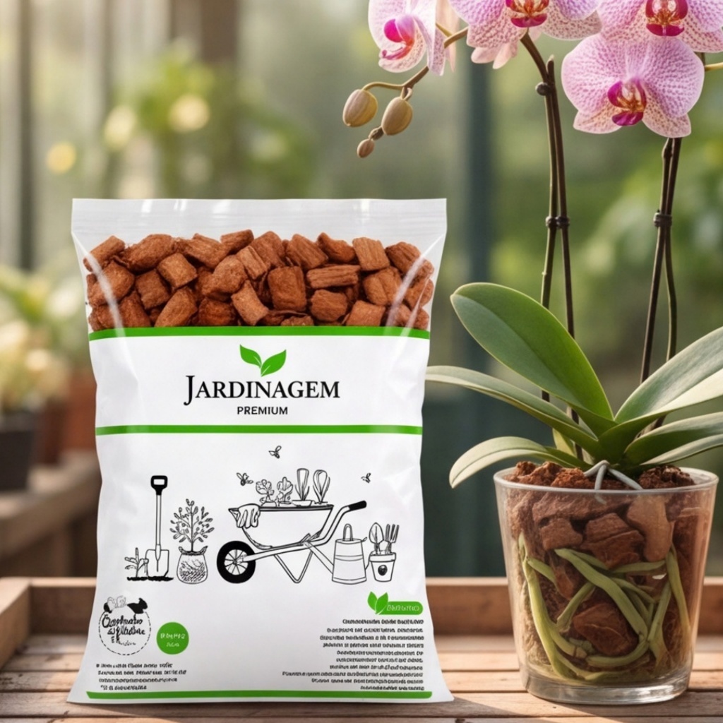 Substrato Chip de Coco Lavado para Orquídeas Suculentas Hortas Vasos Drenagem Jardinagem Natural