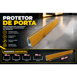 Protetor De Porta Na Cor Madeira Pinos Contra Umidade Resistente Facil Instalação 60 cm a 90cm
