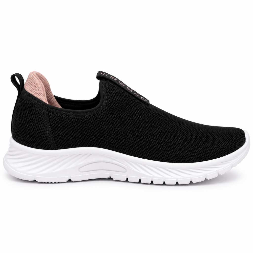 Tênis Feminino Slip On Leve Macio e Confortável Tecido Respirável Sem Cadarço para Caminhada Academia Casual