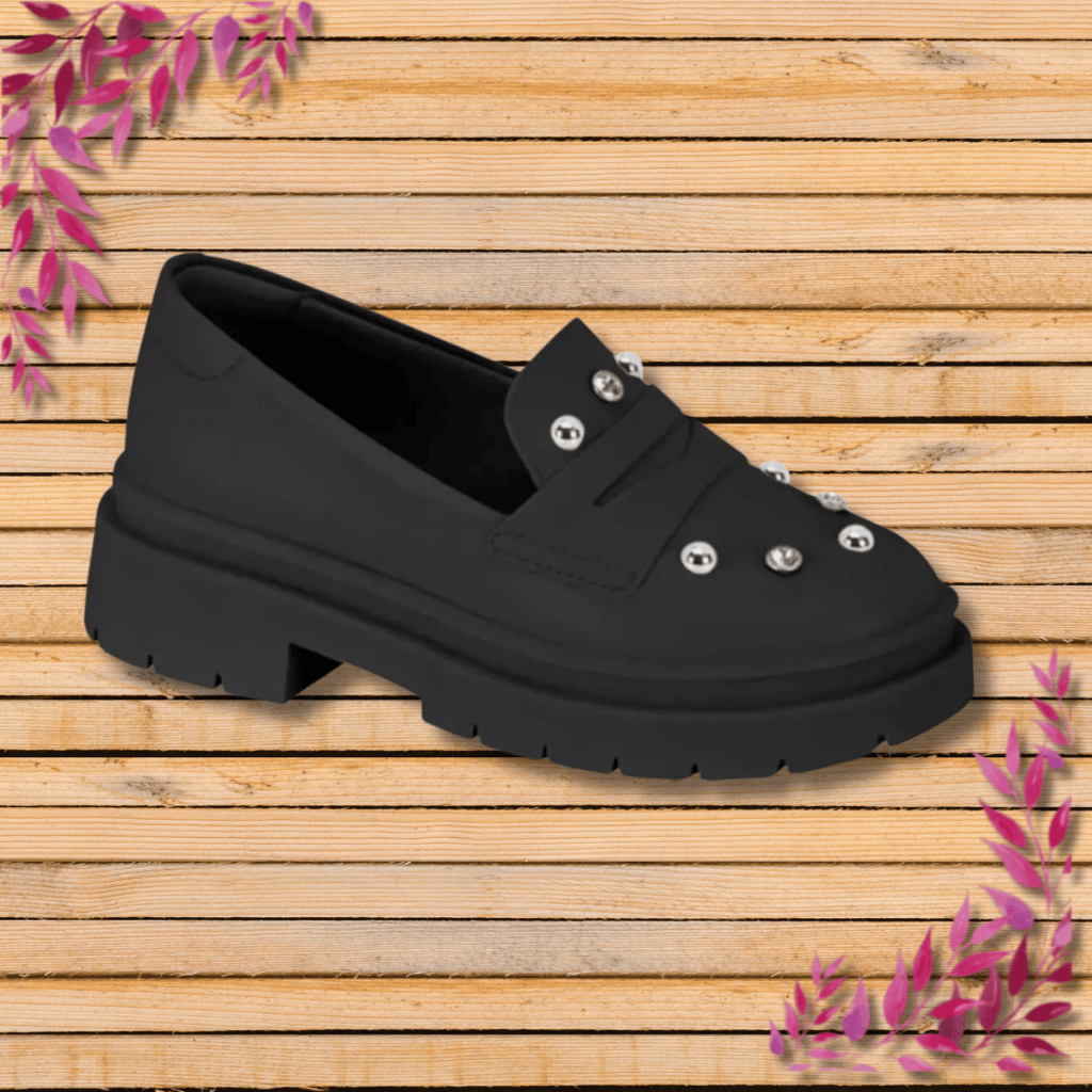 Sapato Mocassim Menina Infantil Molekinha Confortável Leve Feminino Juvenil Brilho Leve Festa Escola Social Strass