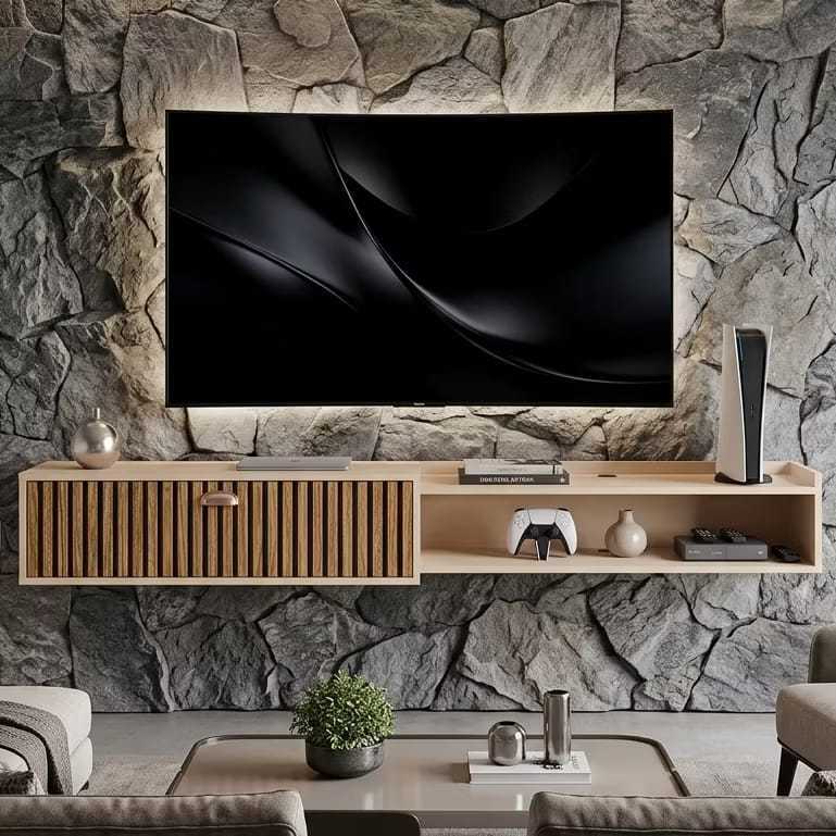 Rack Bancada Suspensa Com Porta Sala Escritório Quarto Parede TV Até 60 polegadas 180 150 120 /90 cm
