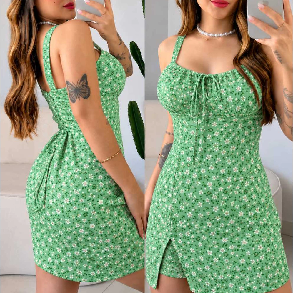 Macaquinho feminino floral alça com bojo coleção verao