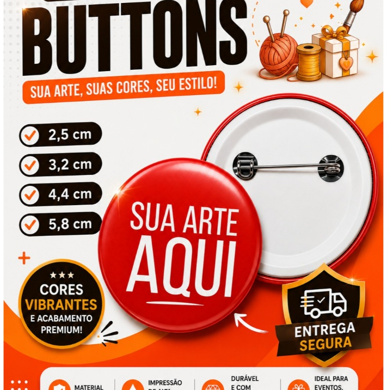 20 Bottons 2,5cm 3,2cm 4,4cm 5,8cm Boton Broche Pin Botom Personalizados
