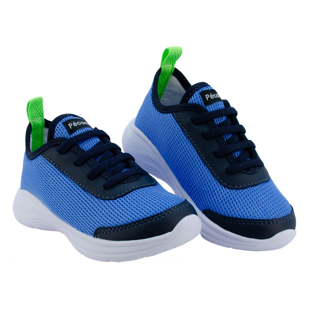 Tenis Infantil Azul Menino Calce Fácil Leve Macio Esportes Pecompe Guty Eco — imagem 2 de 2