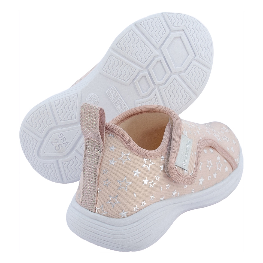 Tênis Infantil Menina Casual Leve Calce Fácil Com Estampa das Estrelas — imagem 2 de 2