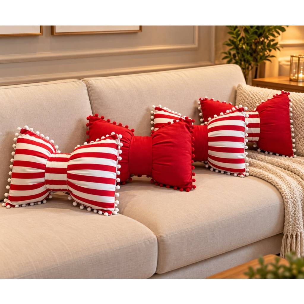 Kit Almofadas Natal Laço Retangular Lindas Para Decoração Natal