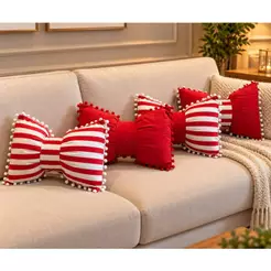 Kit Almofadas Natal Laço Retangular Lindas Para Decoração Natal