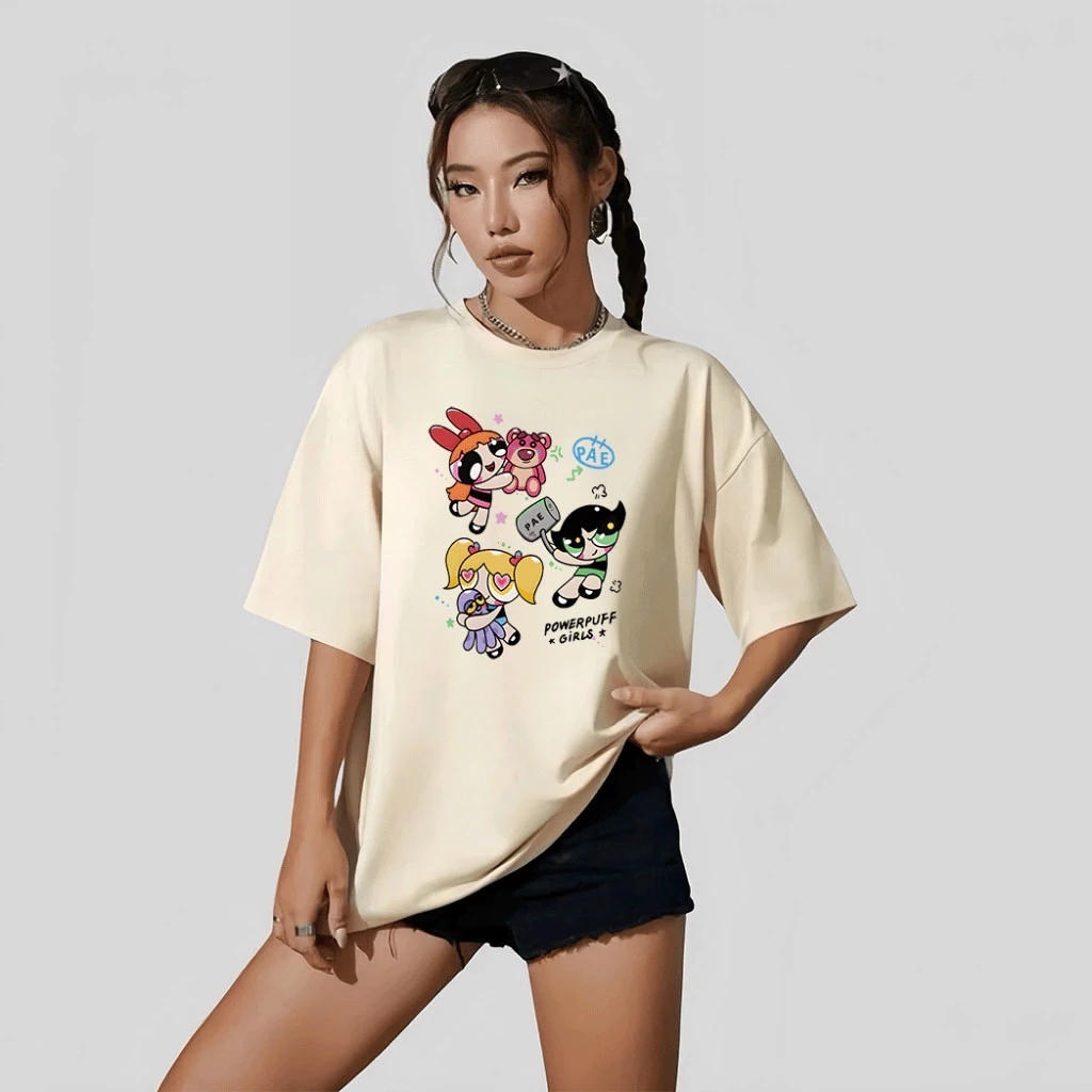 Camiseta  Meninas Super Poderosa  Feminina Premium Algodão Estampada Básica Soltinha Confortável Casual