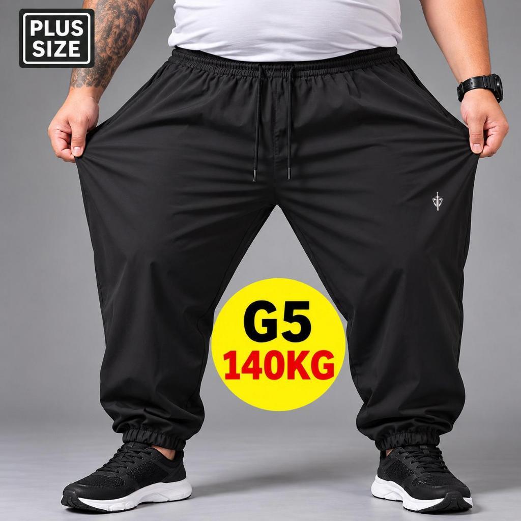 Calça Masculina Plus Size Tactel Preta G1 ao G4 Para Trabalhar, Academia e Treino