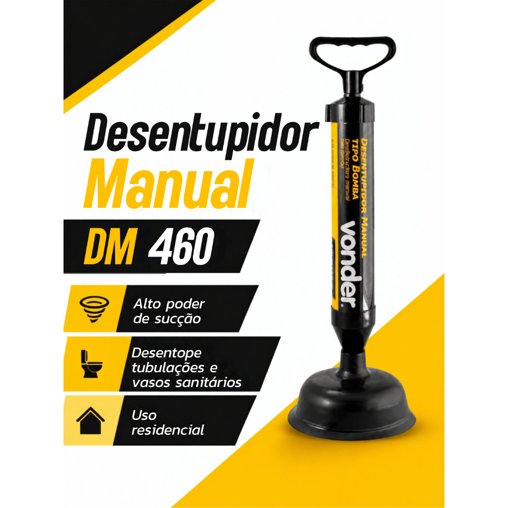 Desentupidor DM 460 Vaso Sanitário Pia Esgoto Bomba Alta Pressão Vonder