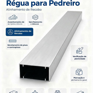 Régua Para Pedreiro Alumínio 1m Larga 76,2x38,1mm Libra