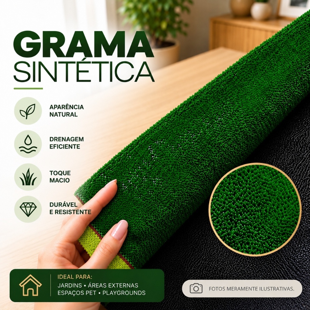 Tapete de Grama Sintética - 10mm -  50cm x 50cm Para Suas Decorações