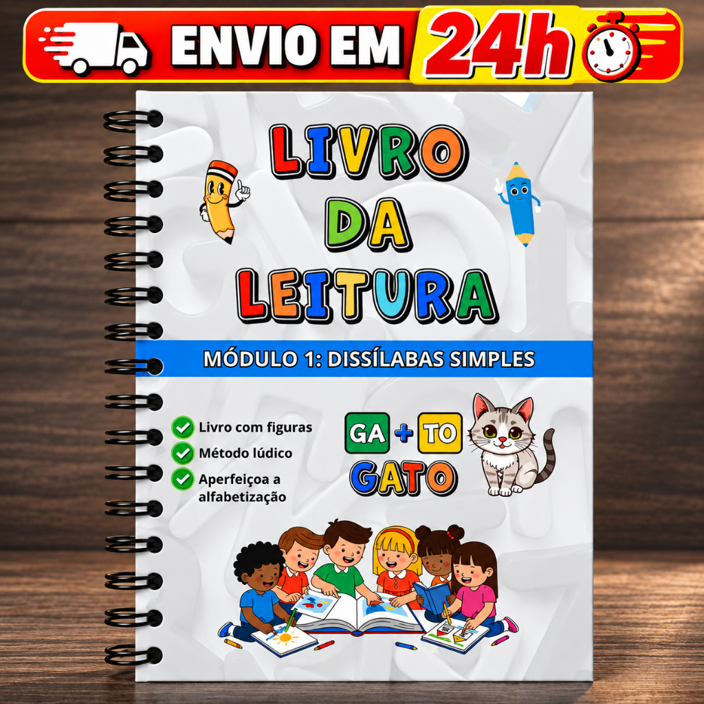Apostila de Alfabetização Leitura Silábica e Ilustrados Leitura