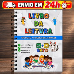 Apostila de Alfabetização Leitura Silábica e Ilustrados Leitura