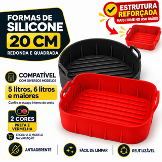 Forma Silicone Airfryer 4L a 6L Antiaderente Reutilizável Alta Durabilidade Cesto Firme