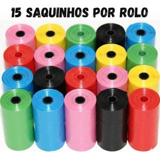 Saquinho Higiênico Pet Cata Caca Para Cachorro Kit 90 saquinhos 6 rolos