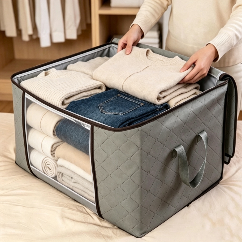 Large Organizer Bag Box for Duvet, Blanket and Coat Wardrobe Anti-Dust, Moisture and Insects — imagem 2 de 2