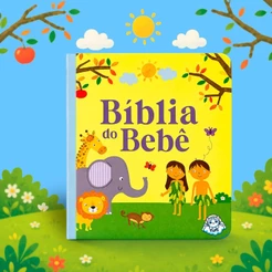 Bíblia do Bebê Livro Infantil Bíblia da Criança Menino Menina Colecionável Almofadado Folhas Duras Premium