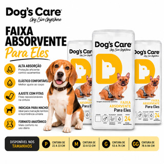 Fralda higiênica cães Pet descartável para cachorro Macho M kit 72 unidades Dogs care