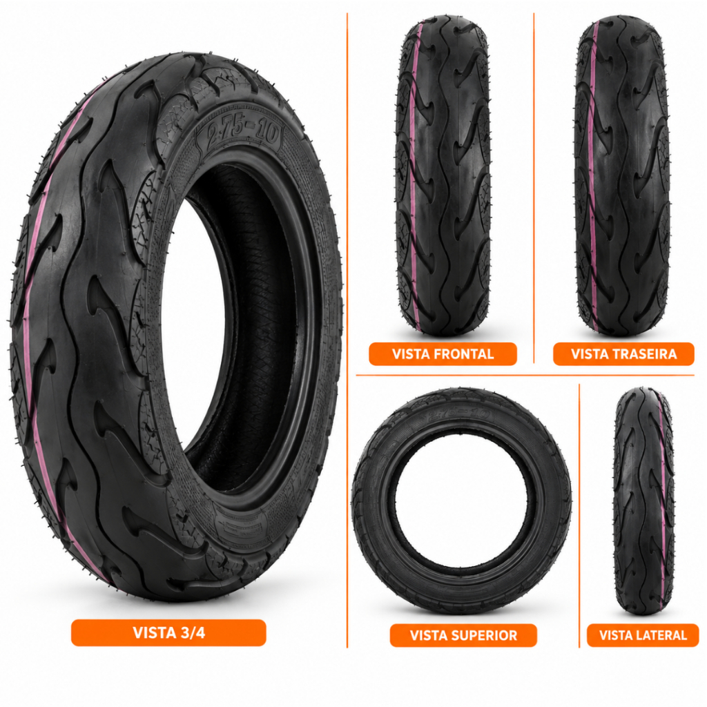 Pneu 2.75-10 Preto Para Scooter E Bicicleta Eletrica Aro 10 — foto 3
