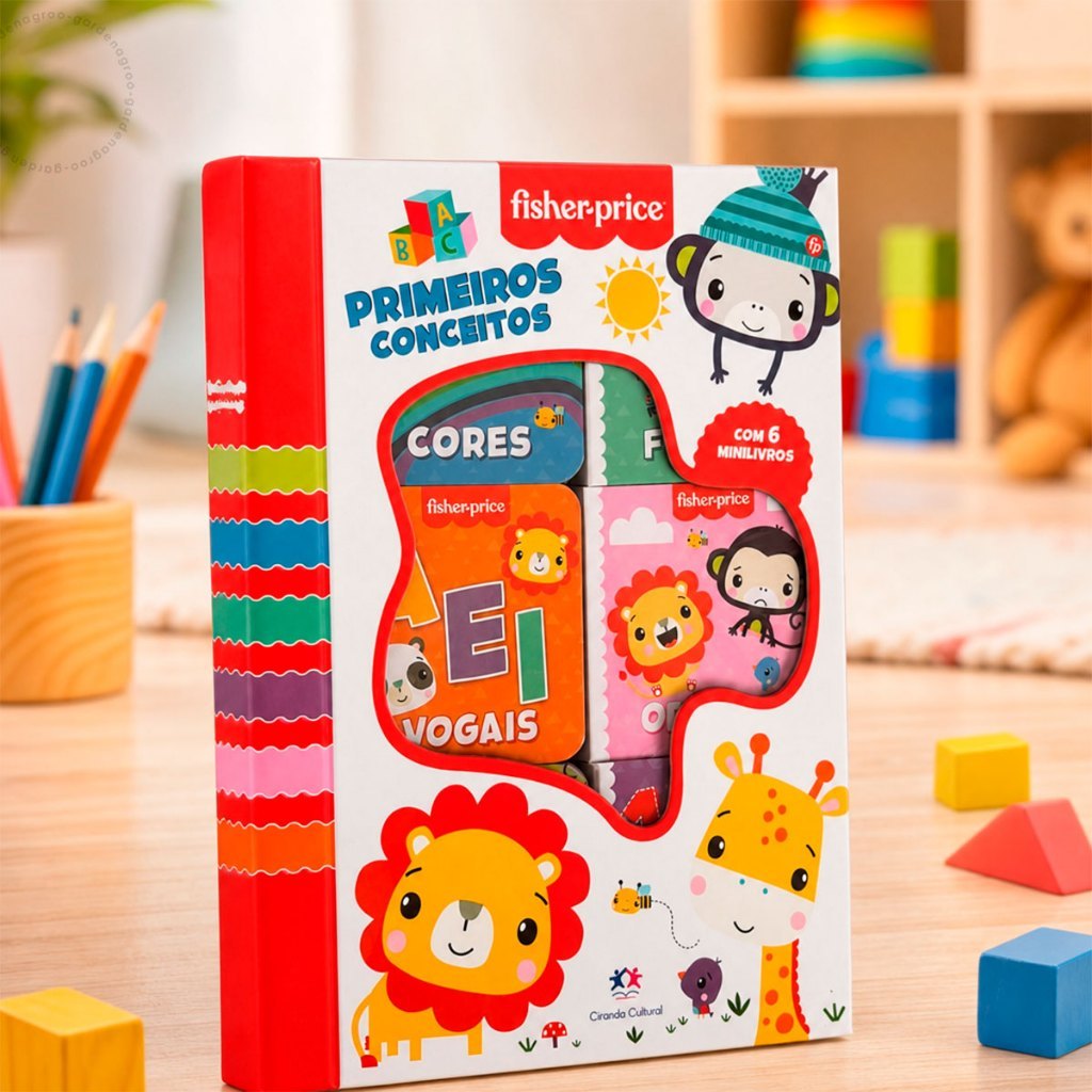 Box Livro Com 6 Mini Livros Aprendizado Infantil Fisher Price Primeiros Conceitos Ciranda Cultural