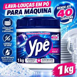 Sabão Detergente 1kg Para Máquina De Lavar Louças Em Pó Ypê 3 em 1 Com Ação Secante