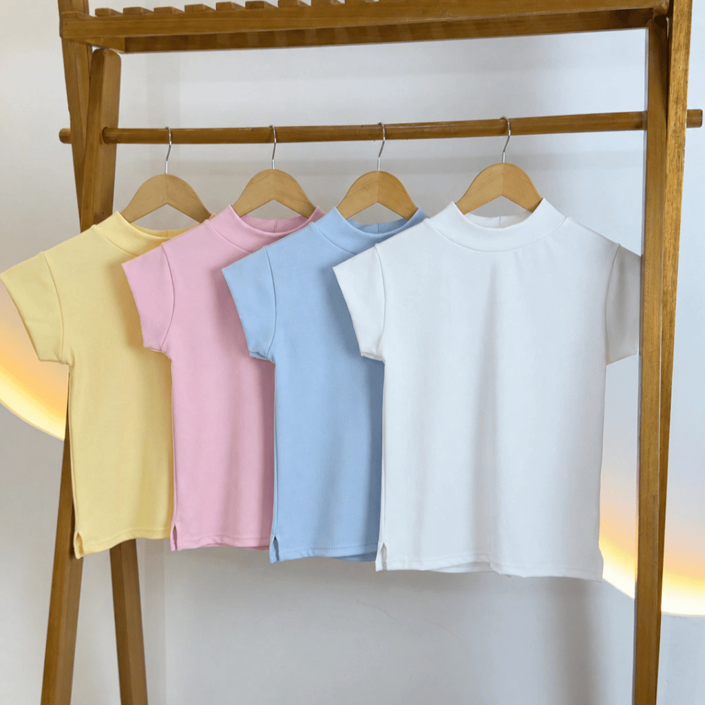 Blusa Femina Ribana Acsa Manga Princesa Gola Alta Confortável Básica Casual Premium Tendência