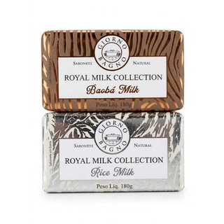 Kit 2 Sabonetes Royal Milk Baobá Milk & Rice Milk Giorno Bagno Perfumaria - 180g Higiene Pessoal