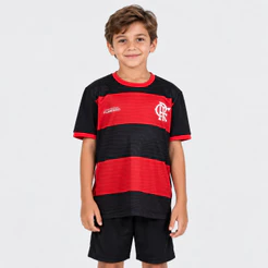 Camiseta Flamengo Infantil Emoção Menino - Preto e Vermelho