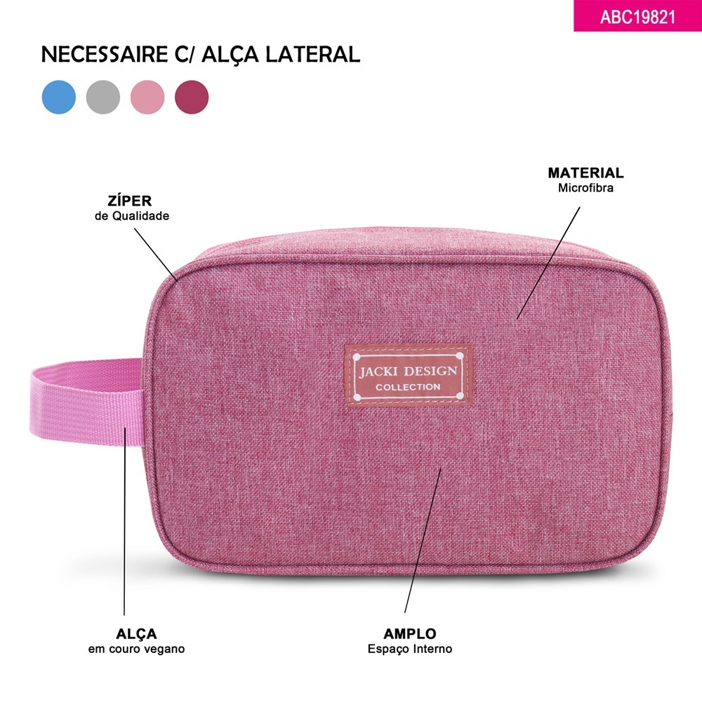Necessaire Jacki Design com Alça Lateral e Zíper para Viagem e Maquiagem · foto 2