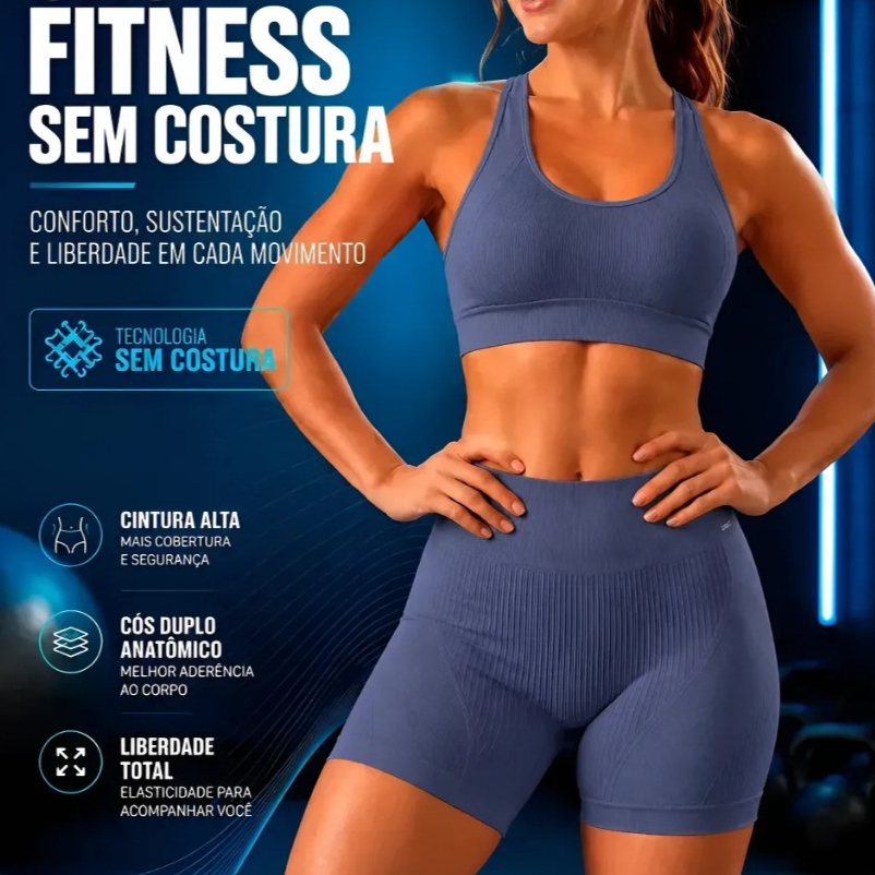 Short Selene Fitness Original Short Academia Canelado Feminino Short Esportivo Selene Sem Costura · foto 2