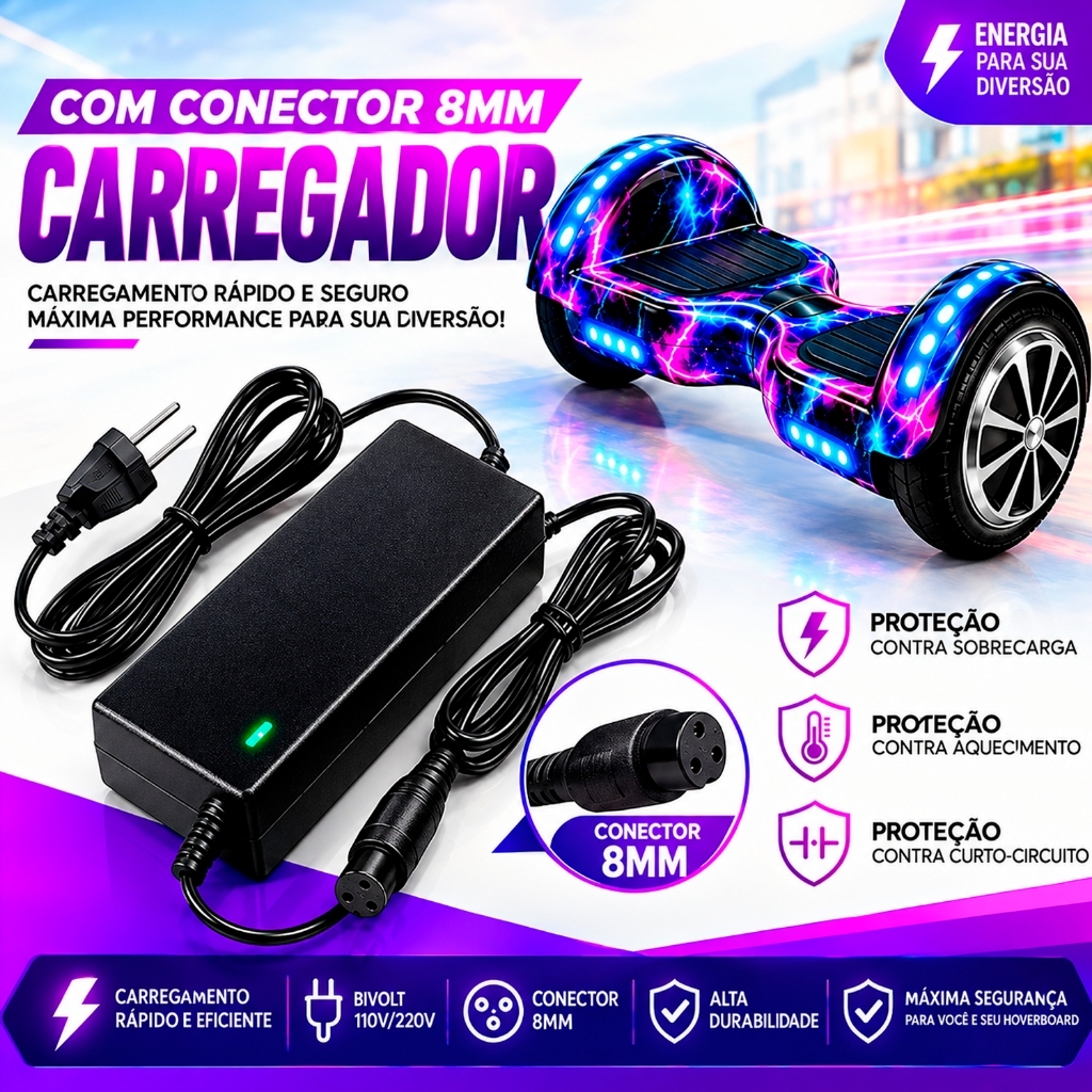 Carregador Para Hoverboard Elétrico Drift Original 42v 2A