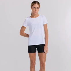 Camiseta Dry Fit Feminina Academia Manga Curta Branca Arm Fitness